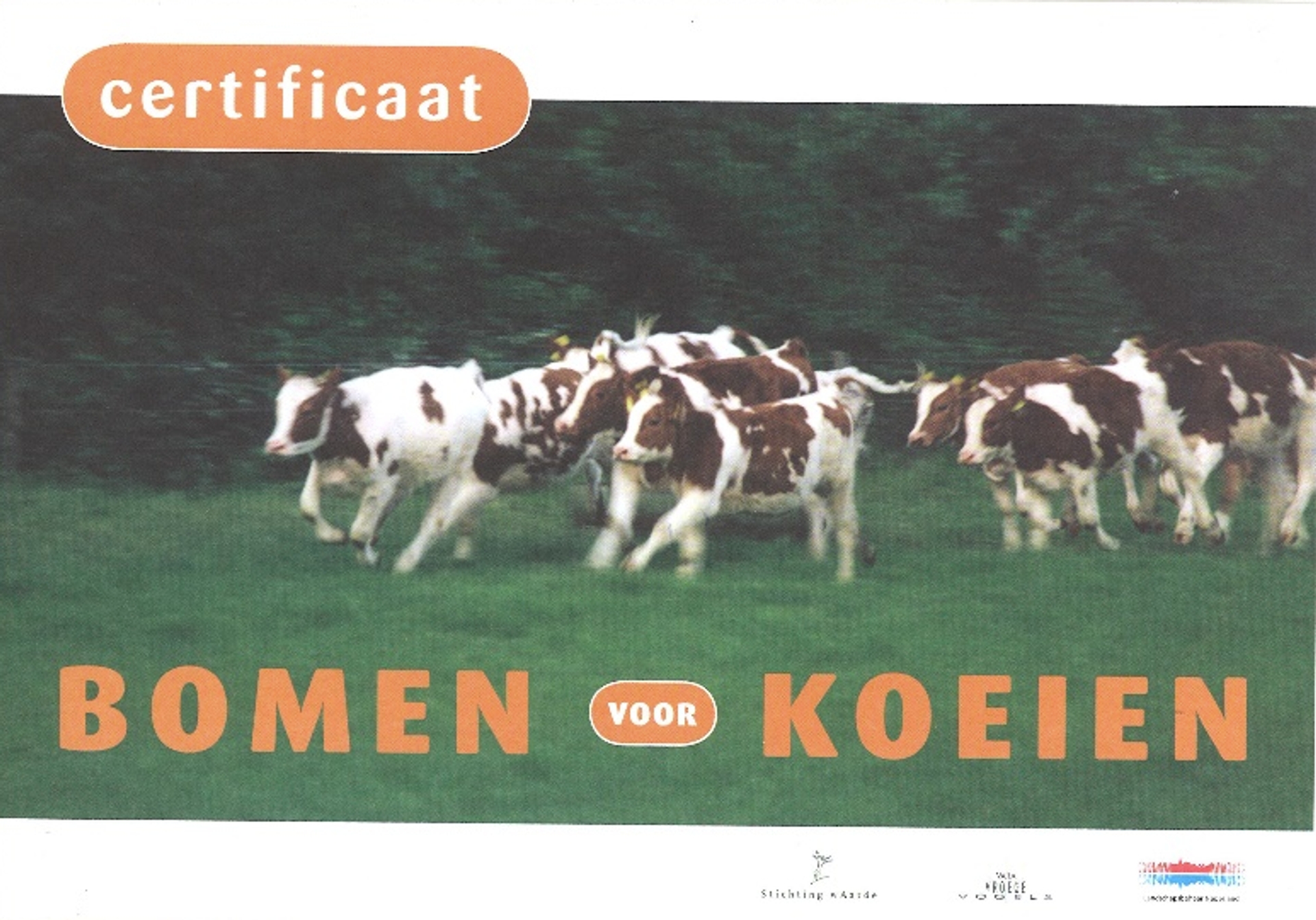 Certificaat bomen voor koeien